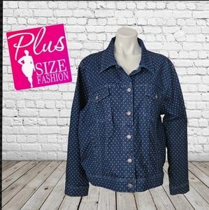 Badic Editions Denim Polka Dot Jacket